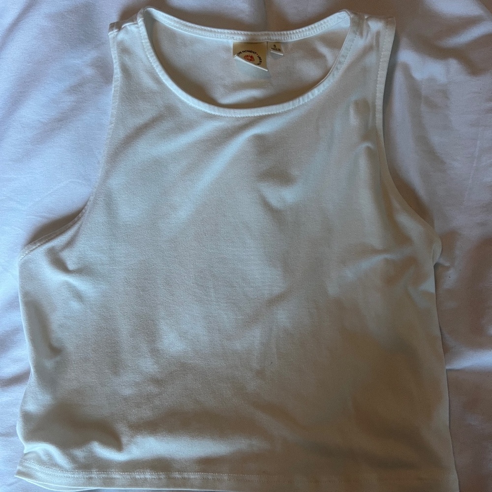 White Crop Tank Top